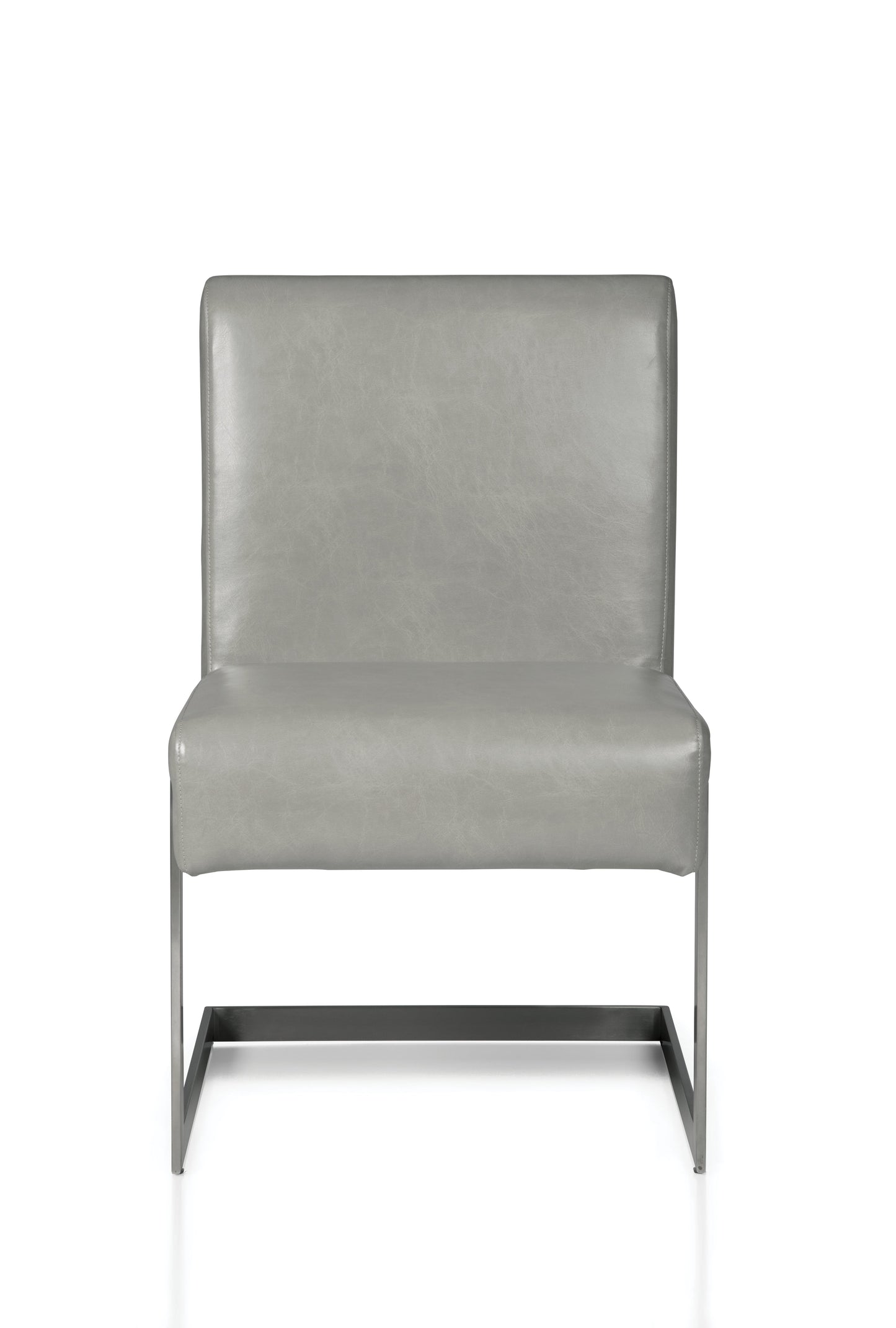 Benzara Gray Leatherette Upholstered Dining Chair With Cantilever Base