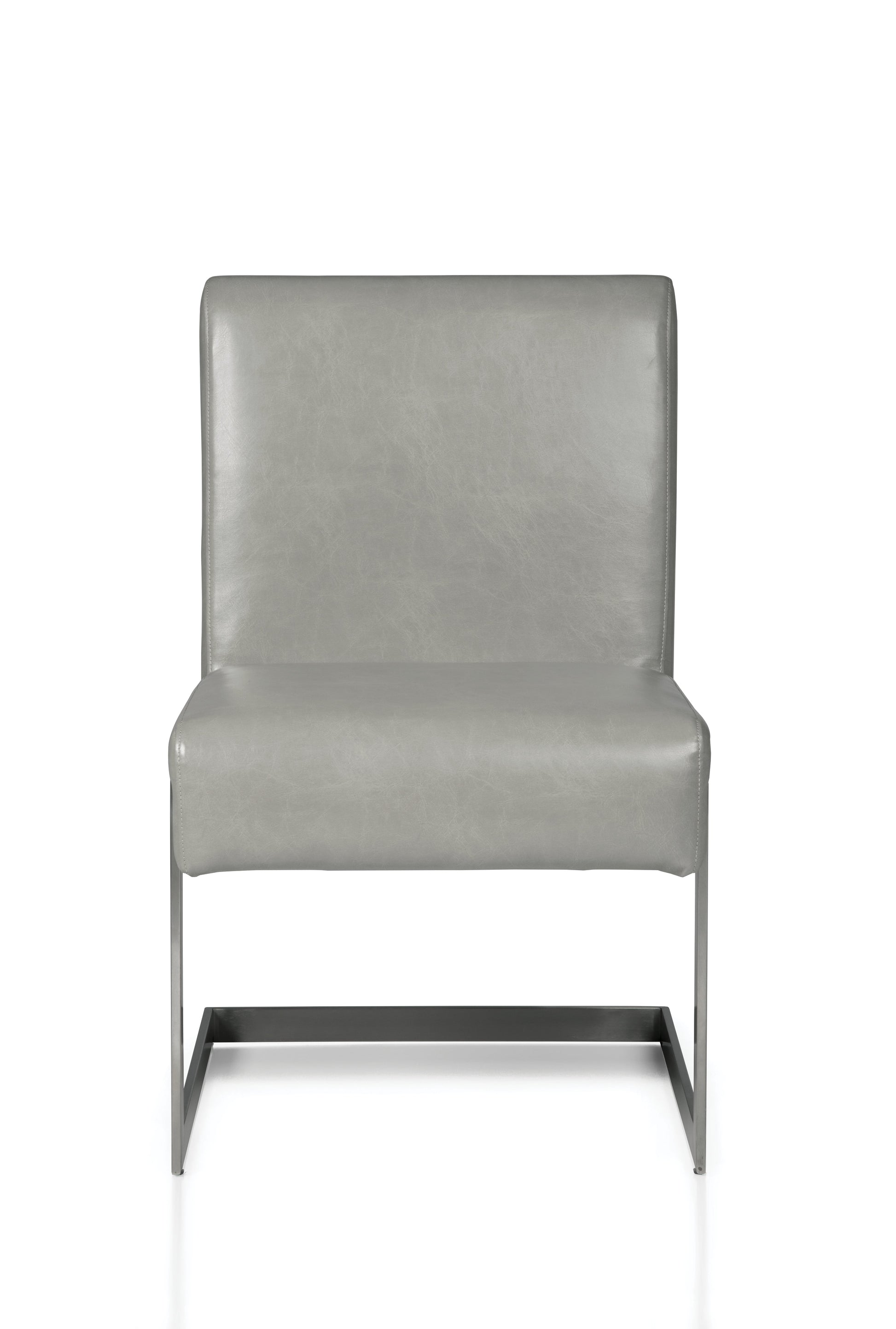 Benzara Gray Leatherette Upholstered Dining Chair With Cantilever Base