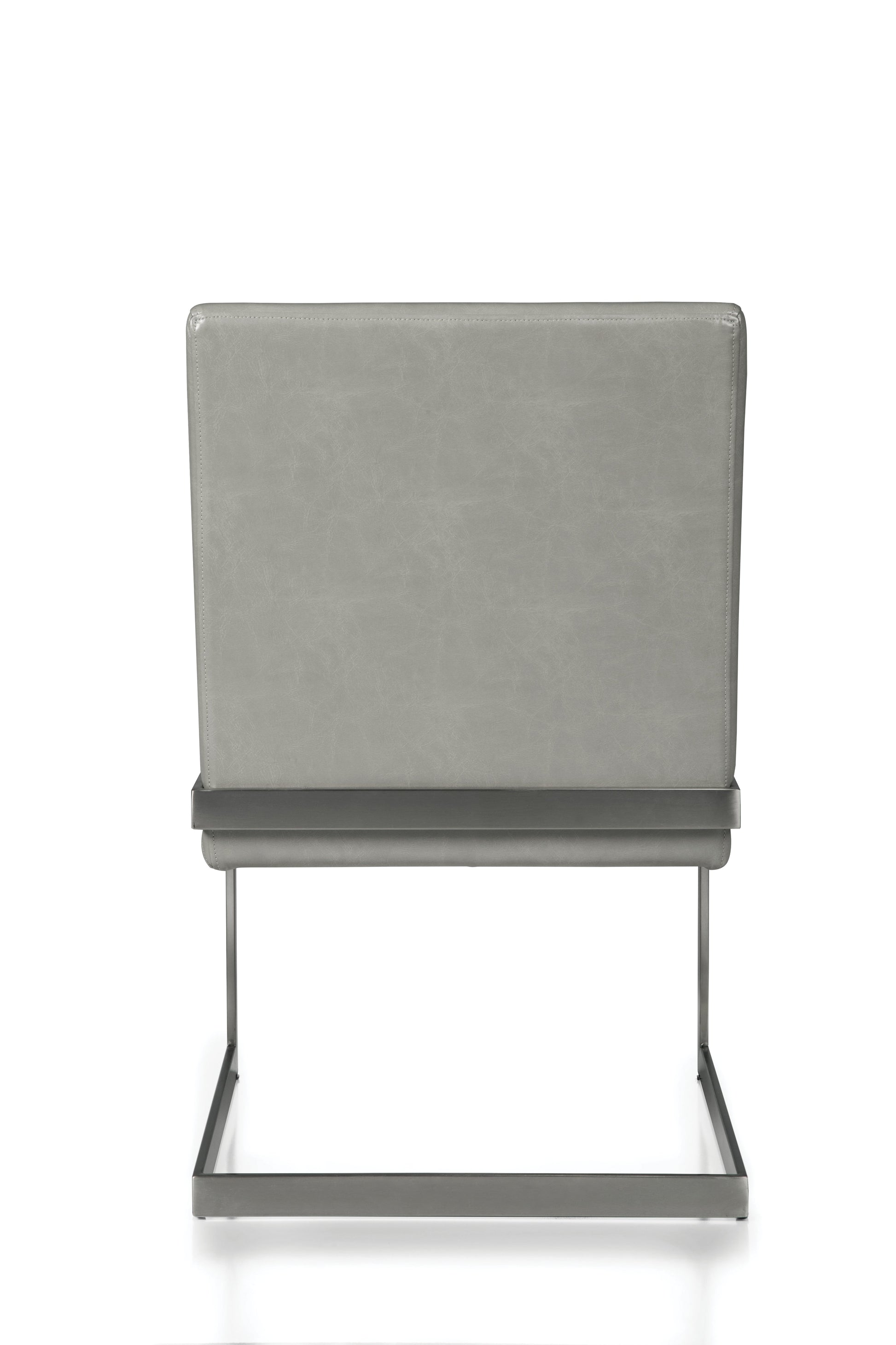 Benzara Gray Leatherette Upholstered Dining Chair With Cantilever Base