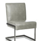 Benzara Gray Leatherette Upholstered Dining Chair With Cantilever Base