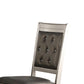 Benzara Gray Rubber Wood Dining Chair With Diamond Tufted Back Set of Two