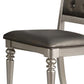 Benzara Gray Rubber Wood Dining Chair With Diamond Tufted Back Set of Two