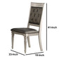 Benzara Gray Rubber Wood Dining Chair With Diamond Tufted Back Set of Two