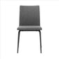 Benzara Gray Sleek Fabric Dining Chair With Diamond Stitching, Set of Two