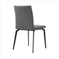 Benzara Gray Sleek Fabric Dining Chair With Diamond Stitching, Set of Two