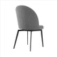 Benzara Gray Swivel Fabric Dining Chair With Curved Backrest Set of Two