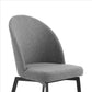 Benzara Gray Swivel Fabric Dining Chair With Curved Backrest Set of Two