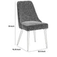 Benzara Gray Textured Fabric Upholstered Metal Frame Dining Chair Set of Two