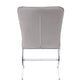 Benzara Gray Velvet Upholstered Metal Side Chairs With Silver X Style Base Set of Two