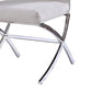 Benzara Gray Velvet Upholstered Metal Side Chairs With Silver X Style Base Set of Two