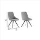 Benzara Gray Vertical Tufted Fabric Dining Chair With Angled Metal legs, Set of Two