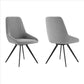 Benzara Gray Vertical Tufted Fabric Dining Chair With Angled Metal legs, Set of Two