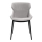 Benzara Gray Wing Back Fabric Dining Chair With Curved Seat Set of Two