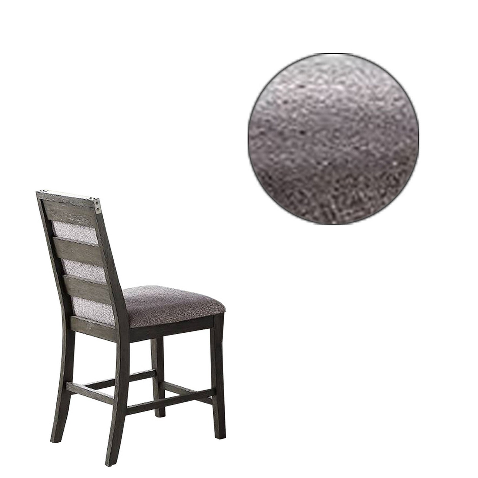 Benzara Gray Wooden High Chairs With Upholstered Seat And Backrest