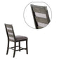 Benzara Gray Wooden High Chairs With Upholstered Seat And Backrest