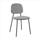 Benzara Gray and Black Metal and Leatherette Dining Chair