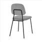 Benzara Gray and Black Metal and Leatherette Dining Chair