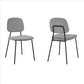 Benzara Gray and Black Metal and Leatherette Dining Chair