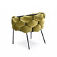 Benzara Green Fabric Upholstered Dining Chair With Honeycomb Design Backrest