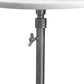 Benzara I457-AMC0022 Aluminum Frame Round Side Table With Marble Top and Adjustable Height, White and Silver