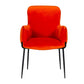 Benzara Orange Curved Design Fabric Dining Chair With Sleek Tapered Legs