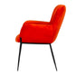 Benzara Orange Curved Design Fabric Dining Chair With Sleek Tapered Legs