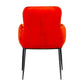 Benzara Orange Curved Design Fabric Dining Chair With Sleek Tapered Legs