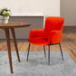 Benzara Orange Curved Design Fabric Dining Chair With Sleek Tapered Legs