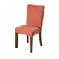 Benzara Orange Fabric Upholstered Parson Dining Chair With Brown Wooden Legs Set of Two