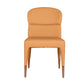 Benzara Orange Wooden Dining Chairs With Stitched Curved Backrest Set of Two