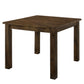 Benzara Rectangular Solid Wood Counter Height Table With Block Legs, Brown