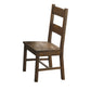 Benzara Rustic Golden Brown Chambr Armless Wooden Dining Side Chair Set of Two