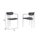 Benzara Silver Metal Dining Chair With Gray Leatherette Upholstery Set of Two