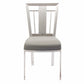 Benzara Silver Metal Dining Chair With Leatherette Seat, Set of Two