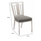 Benzara Silver Metal Dining Chair With Leatherette Seat, Set of Two