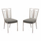 Benzara Silver Metal Dining Chair With Leatherette Seat, Set of Two