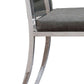 Benzara Silver and Gray Metal Dining Side Chair With Acrylic Backing Set of Two