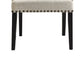 Benzara Smokey Black Dining Chair With Cream Diamond Tufted Upholstery