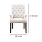 Benzara Smokey Black Side Dining Chair With Beige Upholstery Set of Two