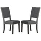 Benzara Split Curved Back Gray Solid Wood and Fabric Dining Chair