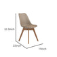 Benzara Taupe Brown Solid Wood Dining Chair With Bucket Cushion Seat Set of Two