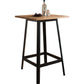 Benzara Transitional Square Shaped Wooden Bar Table With Metal Base, Black and Brown