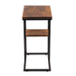 Benzara UPT-184808 Brown Iron Framed Mango Wood Accent Table With Lower Shelf