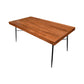 Benzara UPT-231468 69 Inch Handcrafted Industrial Design Dining Table, Acacia Wood Top, Metal Legs, Black and Brown