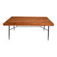 Benzara UPT-231468 69 Inch Handcrafted Industrial Design Dining Table, Acacia Wood Top, Metal Legs, Black and Brown