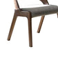 Benzara Walnut Brown Wooden Dining Chair with Open Curved Back Design Set of Two