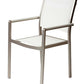 Benzara White Aluminium Frame Dining Chair Set of Six