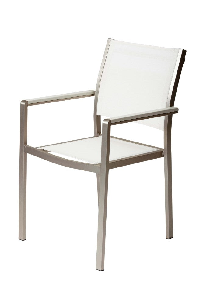 Benzara White Aluminium Frame Dining Chair Set of Six