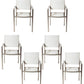 Benzara White Aluminium Frame Dining Chair Set of Six