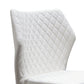 Benzara White Diamond Tufted Leatherette Dining Chair With Black Metal Legs Set of Four